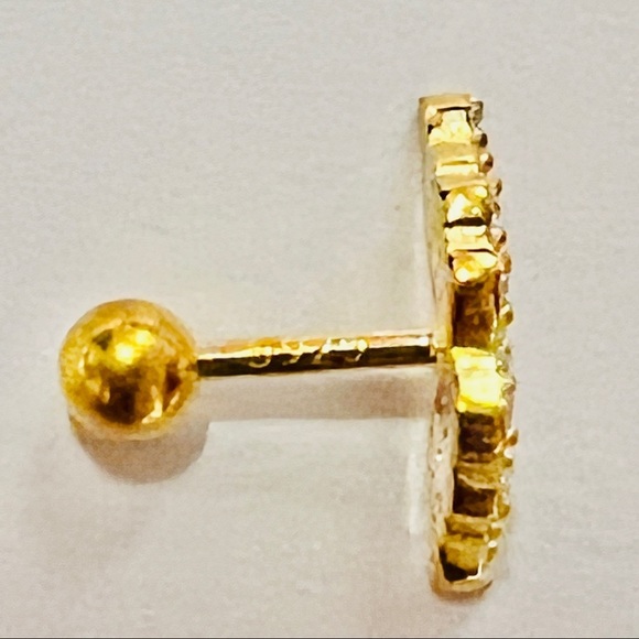 Spread Angel Wings Clear Crystal 18k Gold Plated Stud Pierced Earrings 1pc - Picture 8 of 8